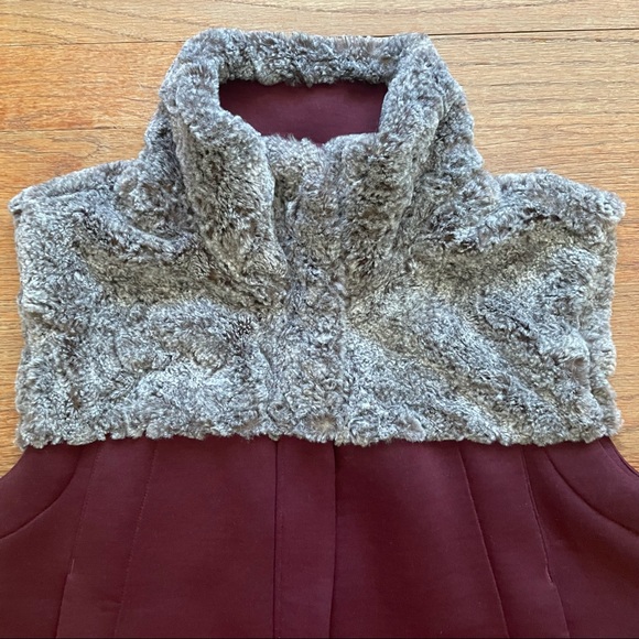 The North Face Hybernation Thermal 3D Vest Maroon Red Gray Shearling size M - Picture 4 of 16